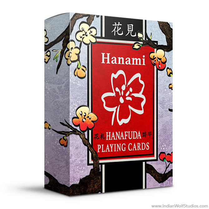 Hanami Hanafuda Silver Edition Tuck front with plum blossom and silver foil accents.