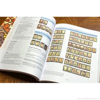Hanafuda Games Rulebook Sensu Interior showing a yaku chart in color