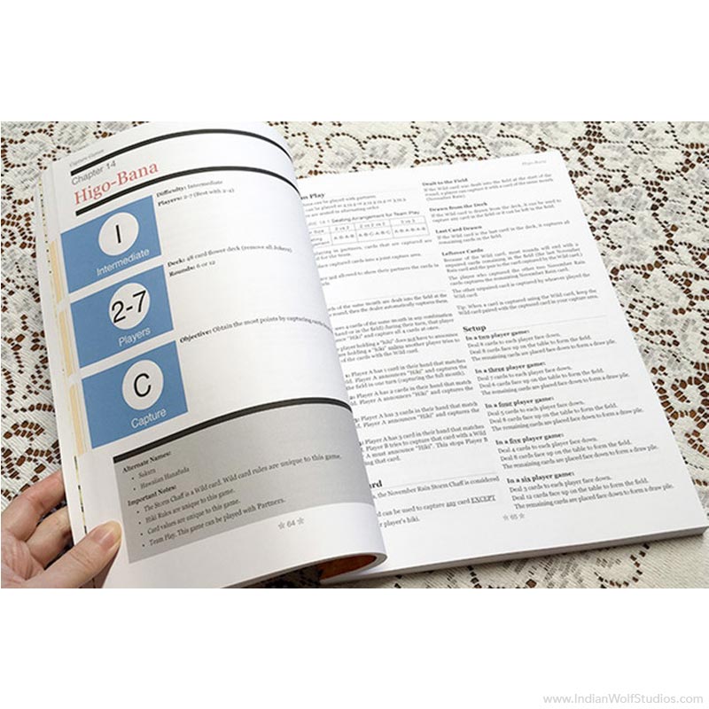 Hanafuda Games Rulebook Sensu Interior opened on the Higo-Bana game page.