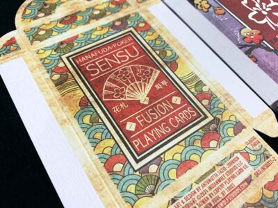 Proof of tuckbox front for Sensu Fusion Playing Cards.