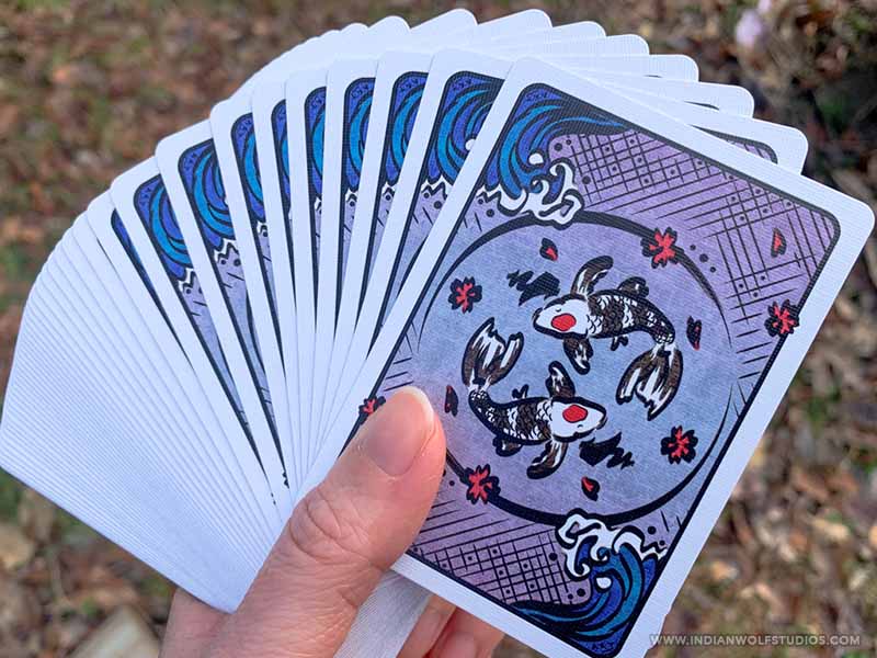 Hanami Fusion Silver Playing Cards fanned hand showing card backs.